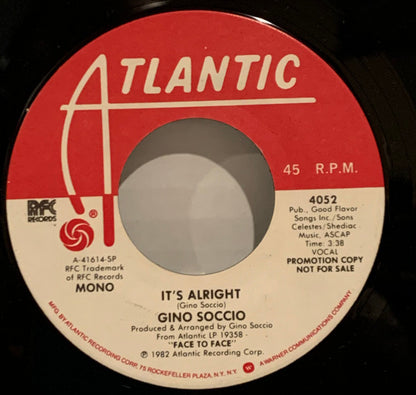 Gino Soccio : It's Alright (7", Mono, Promo, SP)
