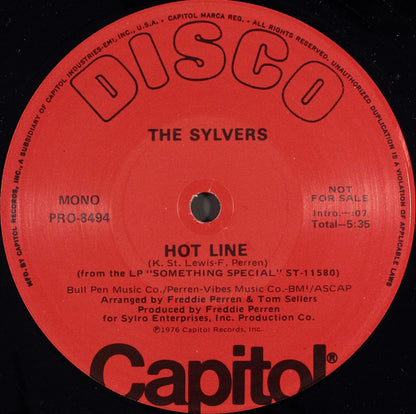 The Sylvers : Hot Line (12", Mono, Promo)
