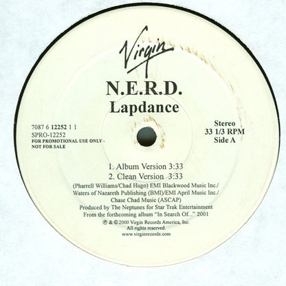 N.E.R.D.* : Lapdance (12", Promo)