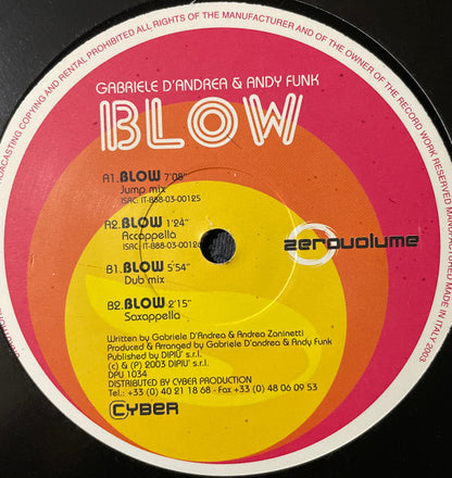 Gabriele D'Andrea & A.N.D.Y. Funk : Blow (12")