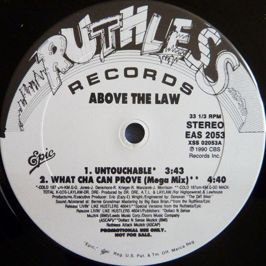 Above The Law : Untouchable (12", Promo)