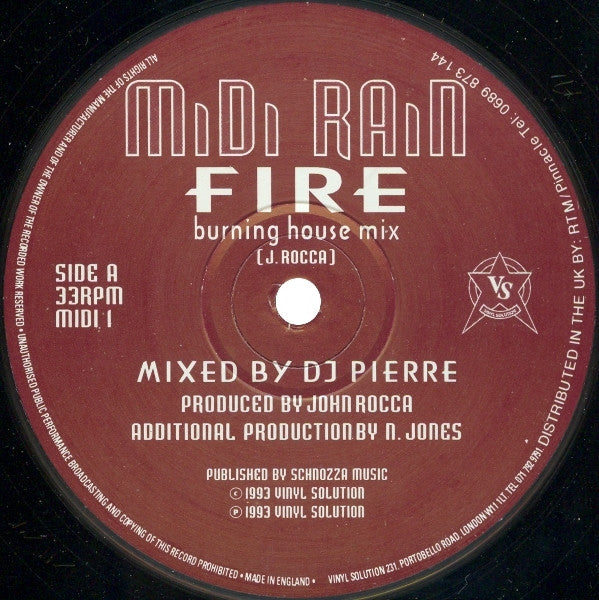 Midi Rain : Fire (2x12", Promo)