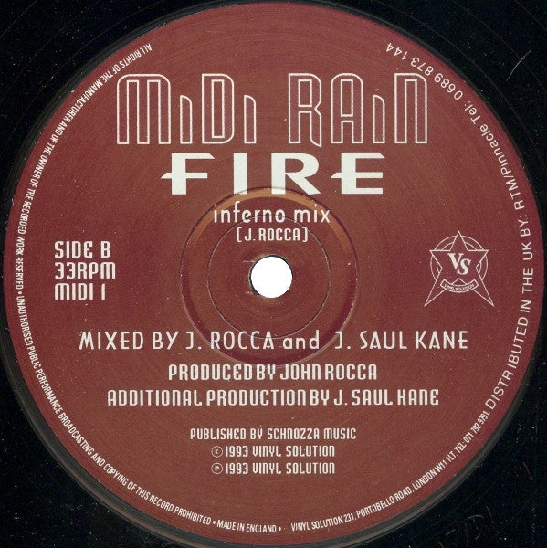 Midi Rain : Fire (2x12", Promo)