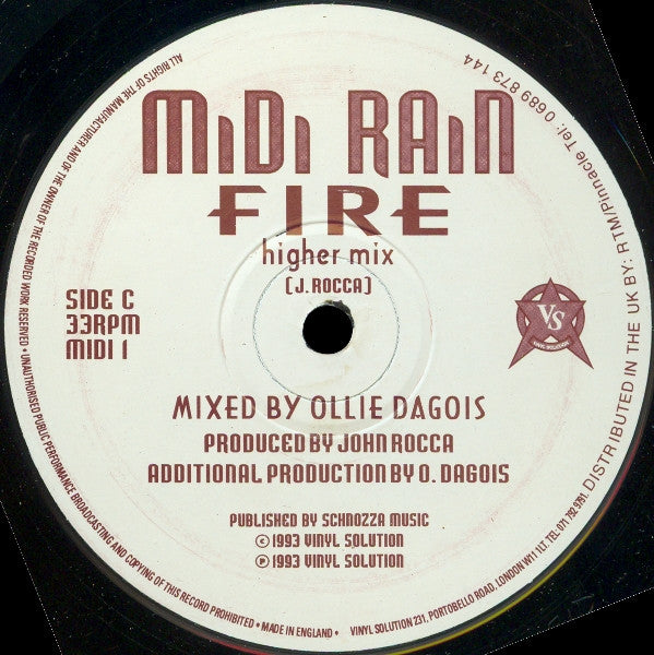 Midi Rain : Fire (2x12", Promo)
