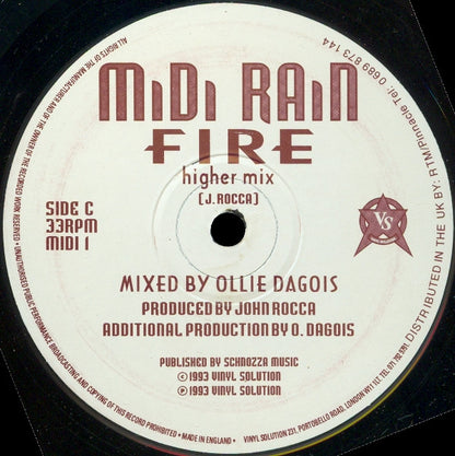 Midi Rain : Fire (2x12", Promo)
