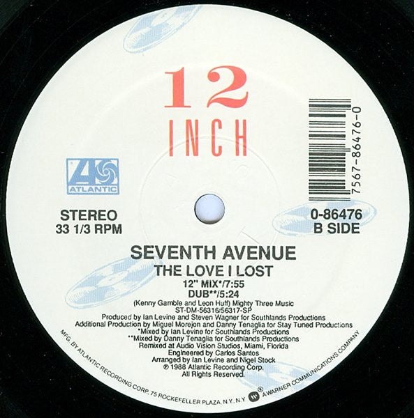 Seventh Avenue : The Love I Lost (12", Single)