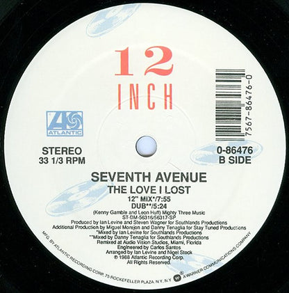 Seventh Avenue : The Love I Lost (12", Single)