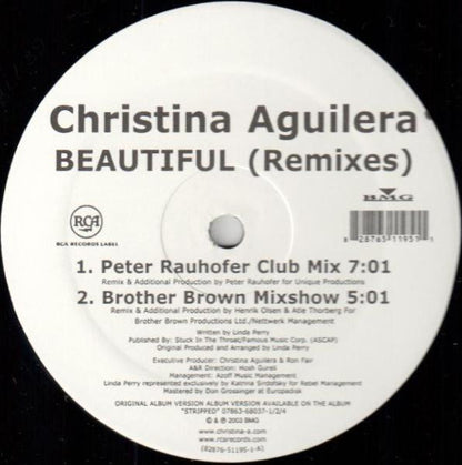 Christina Aguilera : Beautiful (Remixes) (12")