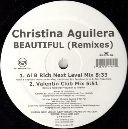 Christina Aguilera : Beautiful (Remixes) (12")