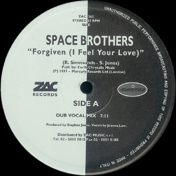 The Space Brothers : Forgiven (I Feel Your Love) (12")
