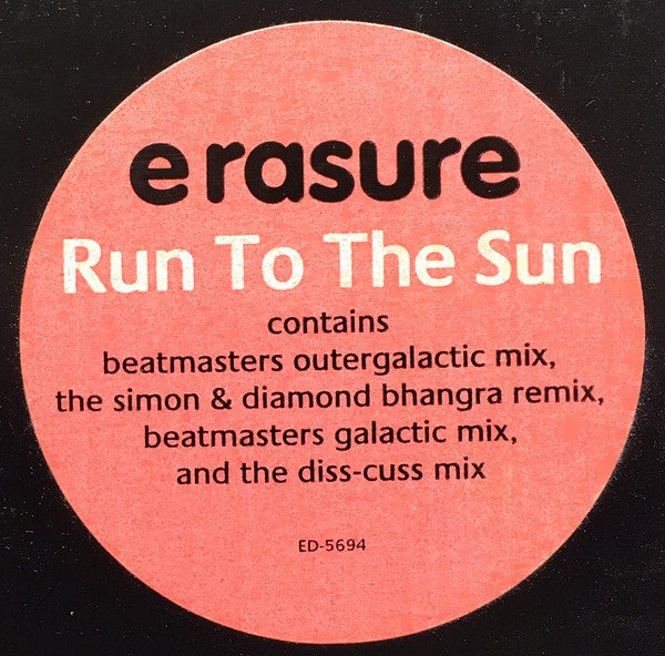 Erasure : Run To The Sun (12", Promo)
