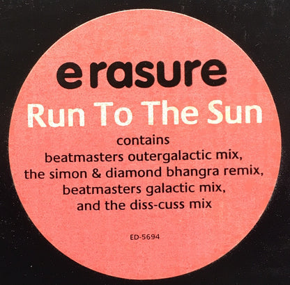 Erasure : Run To The Sun (12", Promo)