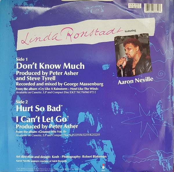 Linda Ronstadt Featuring Aaron Neville : Don't Know Much (12", Single)