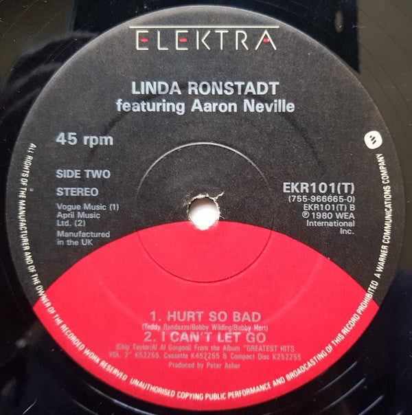 Linda Ronstadt Featuring Aaron Neville : Don't Know Much (12", Single)
