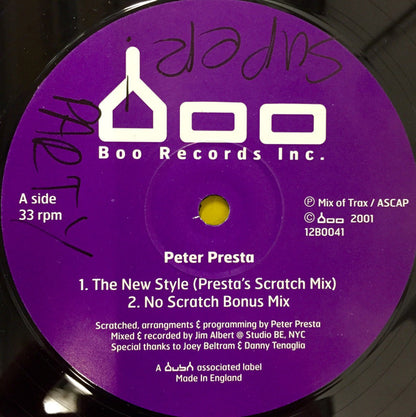 Peter Presta : The New Style EP (12", EP)