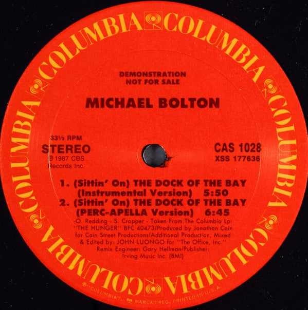 Michael Bolton : (Sittin' On) The Dock Of The Bay (12", Promo)