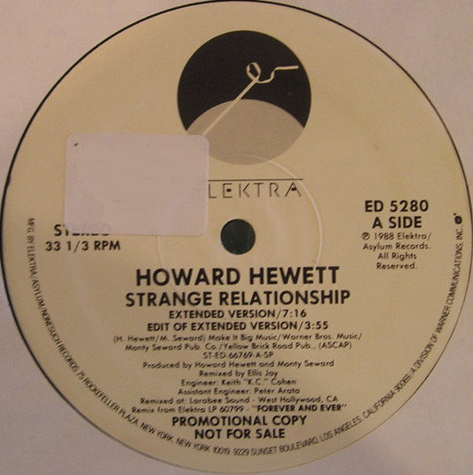 Howard Hewett : Strange Relationship (12", Promo)