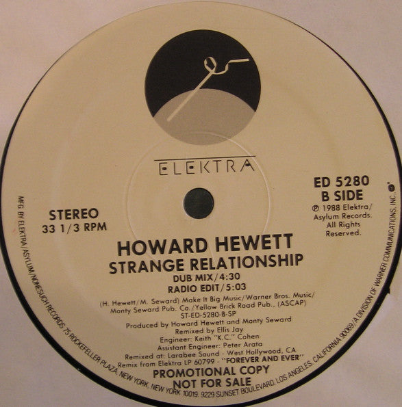 Howard Hewett : Strange Relationship (12", Promo)
