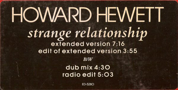 Howard Hewett : Strange Relationship (12", Promo)