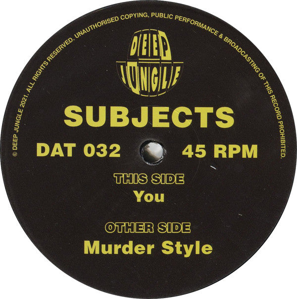 Subjects (5) : Murder Style / You  (12")
