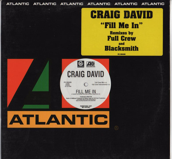 Craig David : Fill Me In (12", Promo)