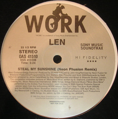Len : Steal My Sunshine (Remixes) (12", Promo)