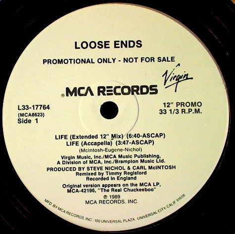 Loose Ends : Life (12", Single, Promo, Pin)