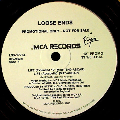 Loose Ends : Life (12", Single, Promo, Pin)