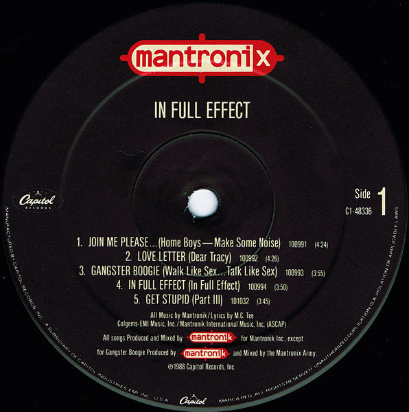 Mantronix : In Full Effect (LP, Album)