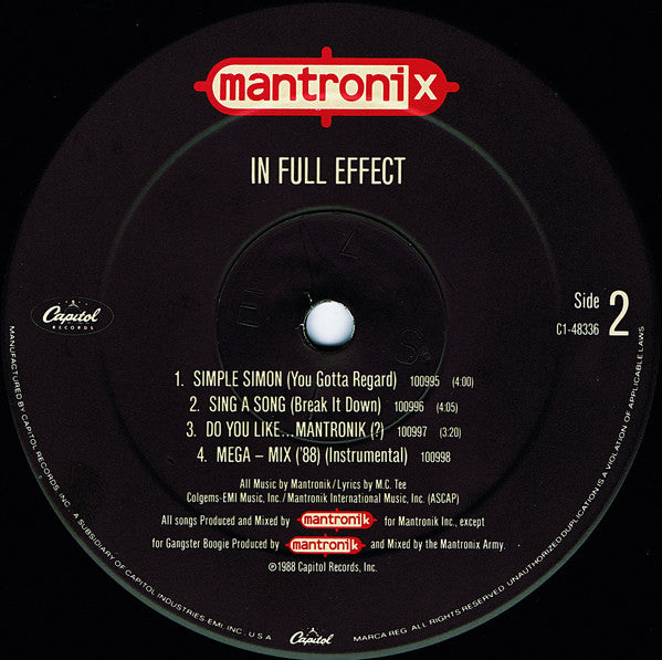 Mantronix : In Full Effect (LP, Album)