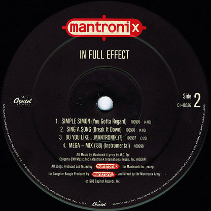 Mantronix : In Full Effect (LP, Album)