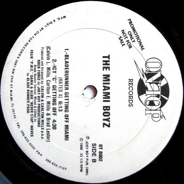 Miami Boyz : Get Off Miami Boyz (12", Promo)