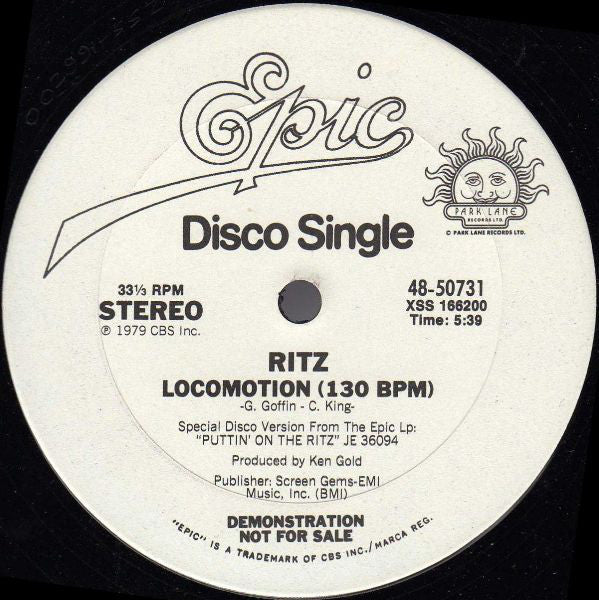 Ritz : Locomotion (12", Single, Promo)