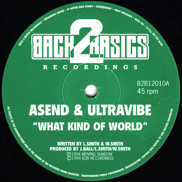 Asend & Ultravibe : What Kind Of World / The Promise (12")