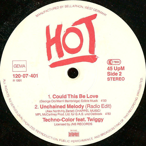 Techno-Color Featuring Twiggy B : Unchained Melody (12")