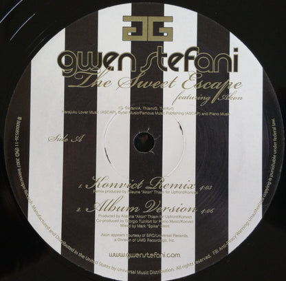 Gwen Stefani Featuring Akon : The Sweet Escape (12")