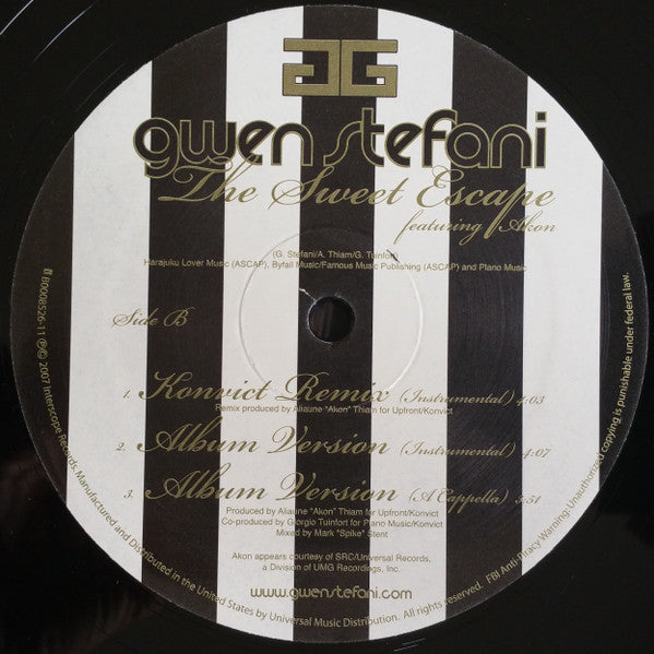 Gwen Stefani Featuring Akon : The Sweet Escape (12")