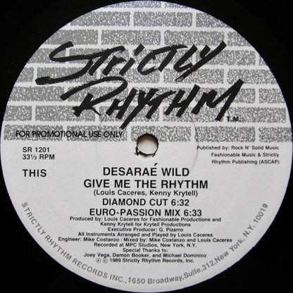 Desaraé Wild : Give Me The Rhythm (12", Promo)