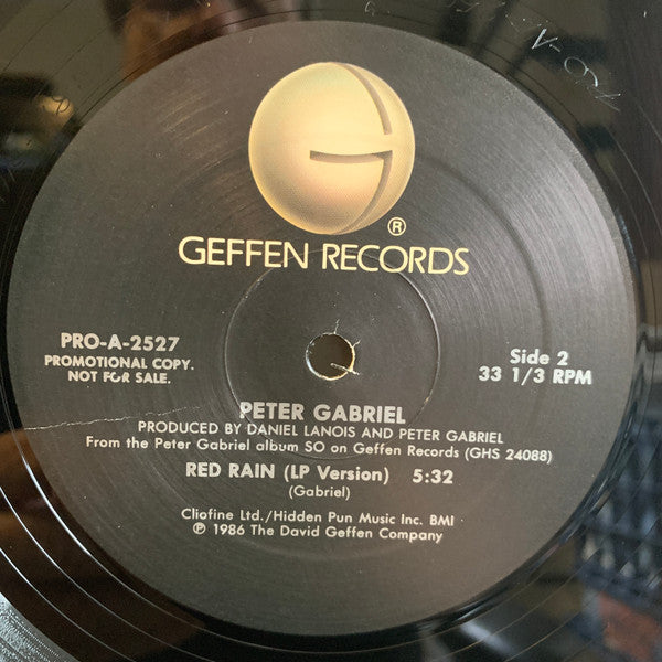 Peter Gabriel : Red Rain (12", Promo)