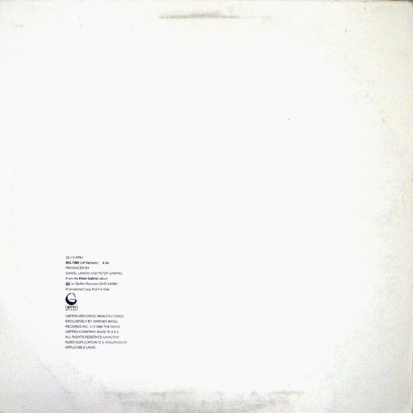 Peter Gabriel : Big Time (12", Promo)