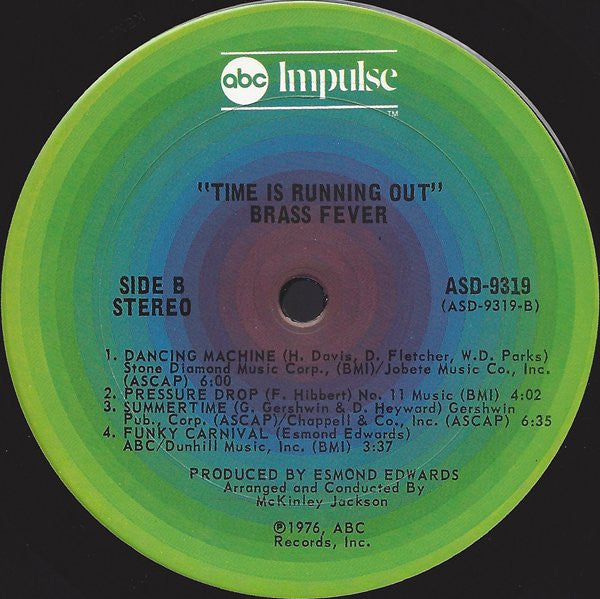 Brass Fever : Time Is Running Out (LP, Album, San)