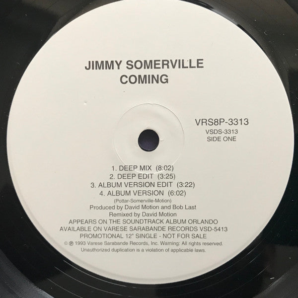 Jimmy Somerville : Coming (12", Promo)
