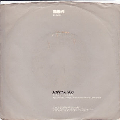 Diana Ross : Missing You (7", Single, Ind)