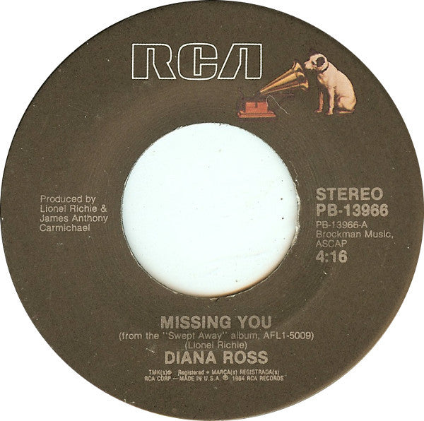 Diana Ross : Missing You (7", Single, Ind)