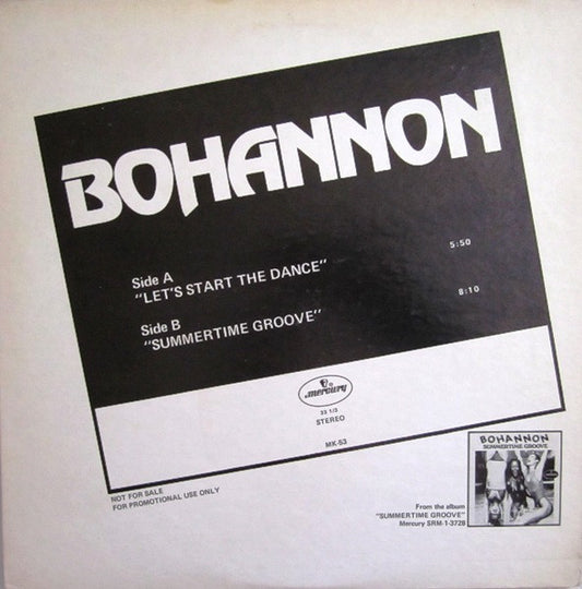 Bohannon* : Let's Start The Dance / Summertime Groove (12", Promo)