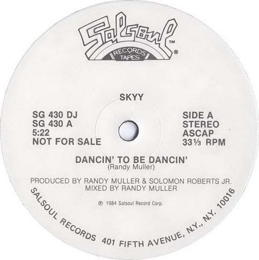 Skyy : Dancin' To Be Dancin' (12", Single, Promo)