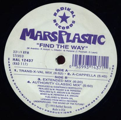 Mars Plastic : Find The Way (12")