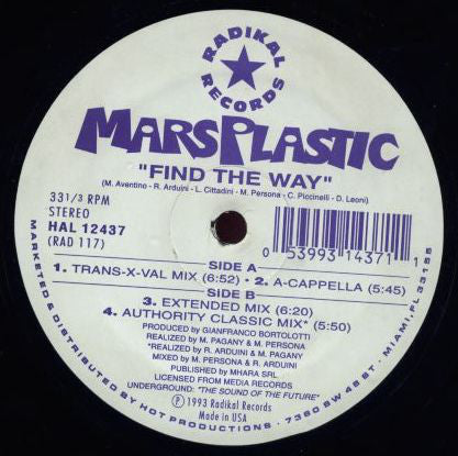 Mars Plastic : Find The Way (12")