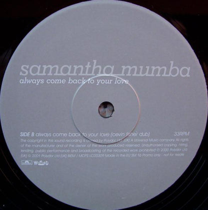 Samantha Mumba : Always Come Back To Your Love (2x12", Promo)