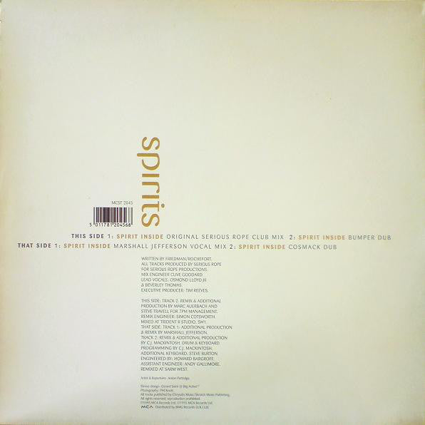 Spirits : Spirit Inside (Serious Rope & Marshall Jefferson Club Mixes) (12", Single)